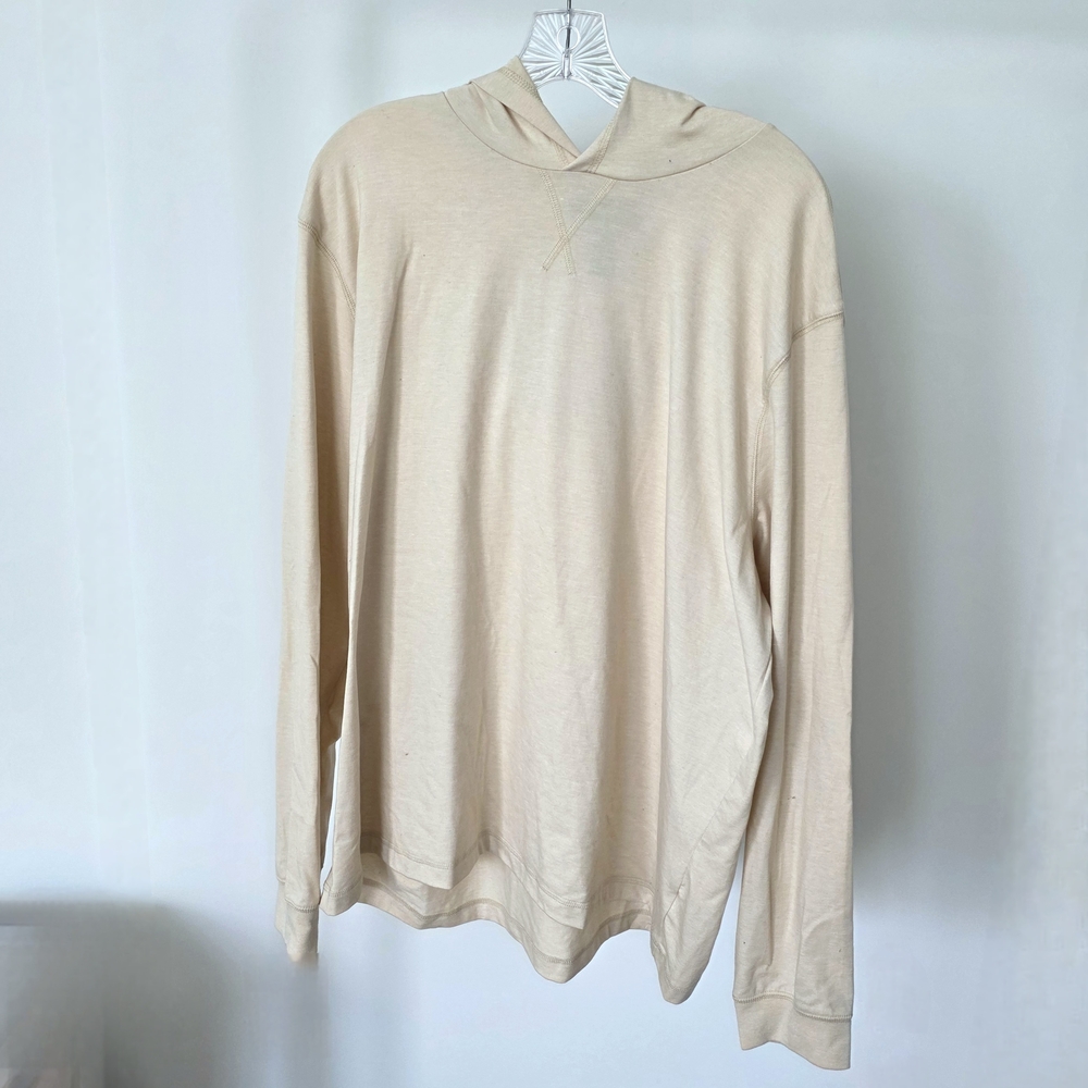 NWT Nordstrom Beige Oatmeal Heather Men's Lightweight Hoodie in 2XL